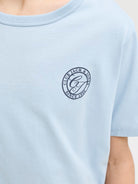 Jack Jones Youths Alliance Junior Boys Tee-Celestial Blue Celestial Blue close up view