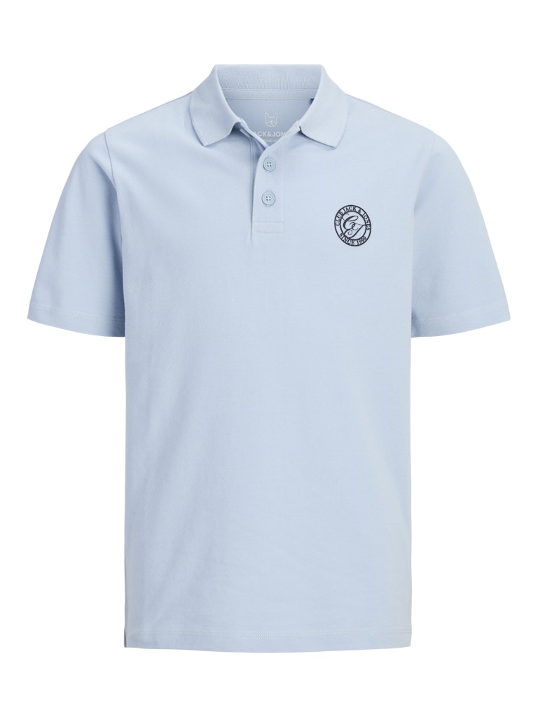 Jack Jones Youths Alliance Junior Boy Polo Shirt-Celestial Blue short sleeve front view