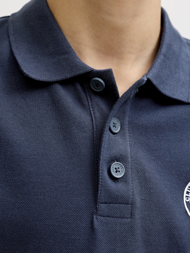 Jack Jones Youths Alliance Junior Boys Polo-Navy Blazer Navy Blazer flat front view