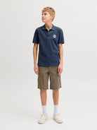 Jack Jones Youths Alliance Junior Boys Polo-Navy Blazer Navy Blazer model front view