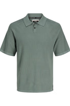 JACK JONES CORE Fusion Knit Badge Polo Shirt-North Atlantic North Atlantic front view