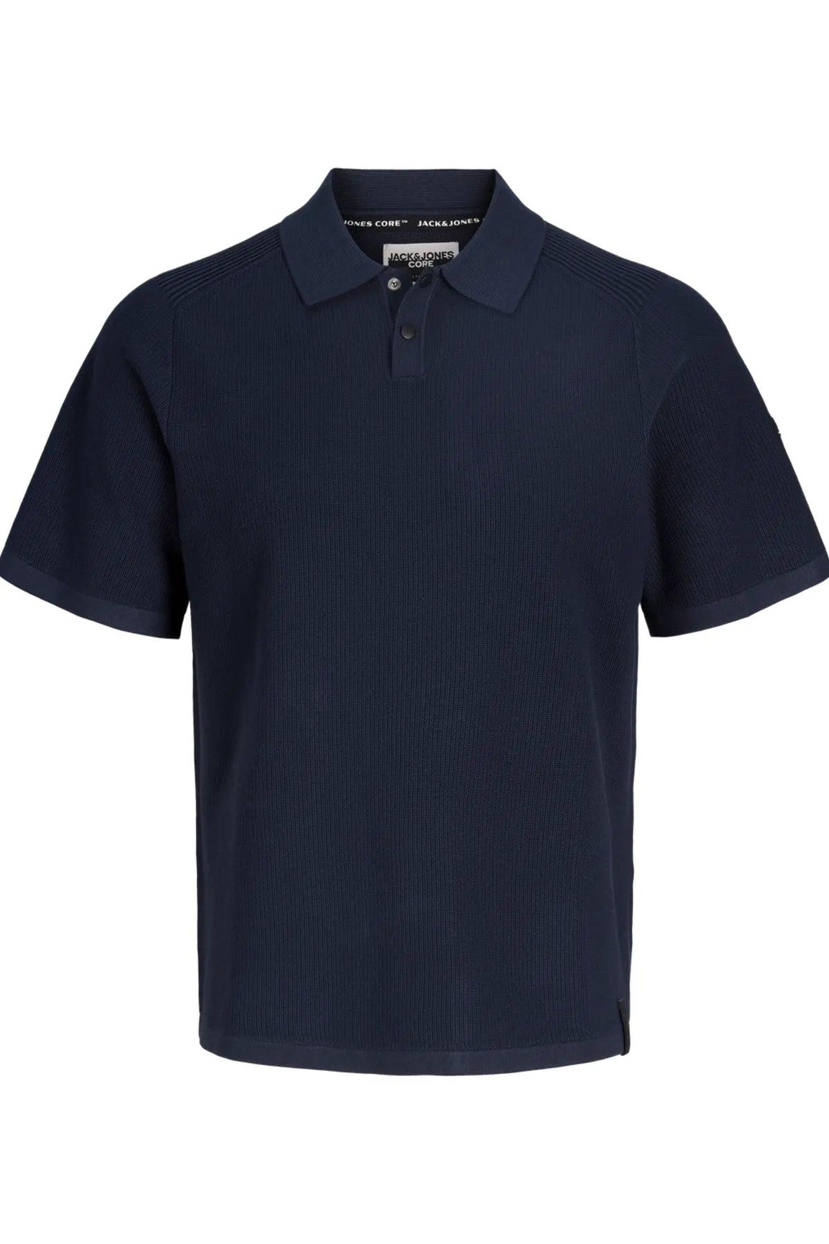 JACK JONES Core Fusion knit badge navy polo shirt