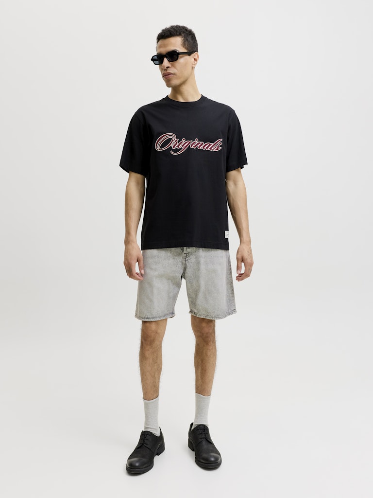 JACK & JONES Tony Originals Grey Denim Shorts Grey Denim model front view
