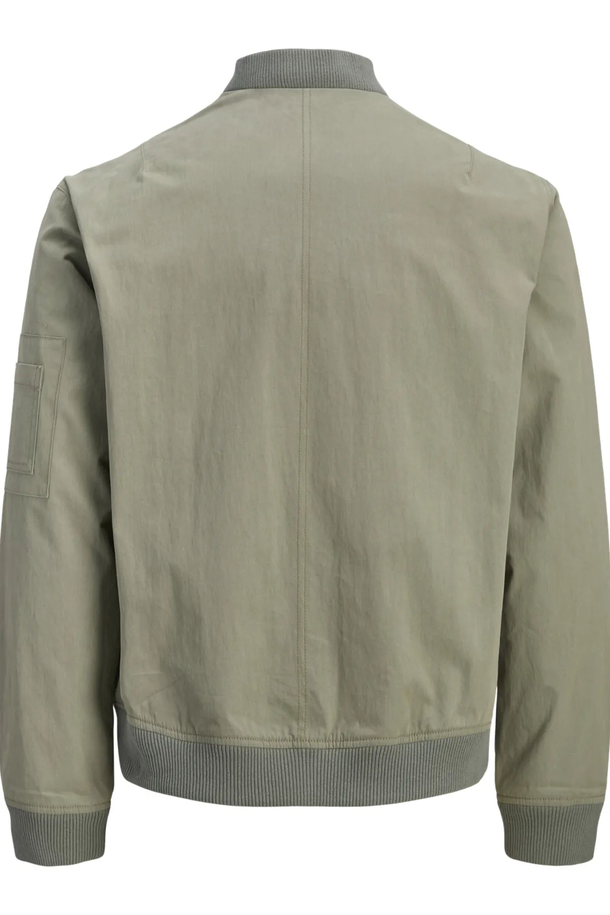Green jacket on a white background, back view