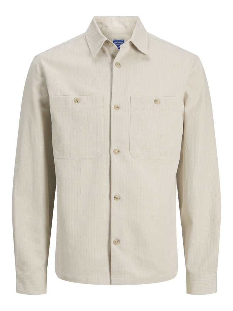 JACK JONES PREMIUM Rayle Linen  Solid Ls Shirt Moonstruck long sleeve shirt front view