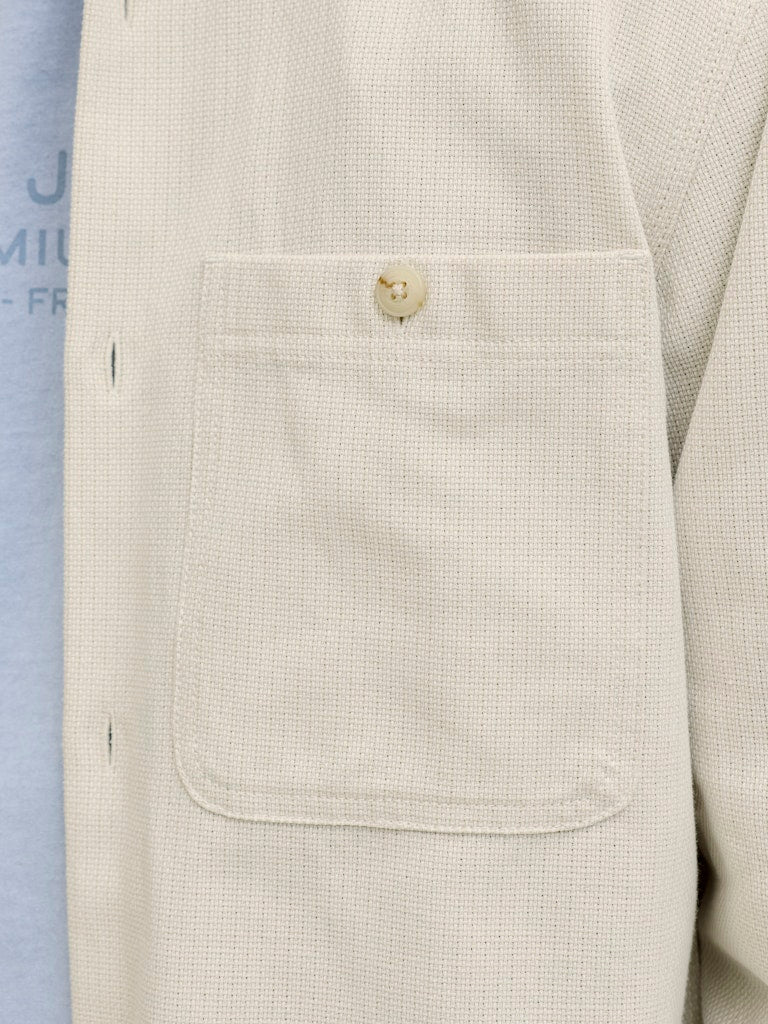 JACK JONES PREMIUM Rayle Linen Solid Ls Shirt Moonstruck pocket detail