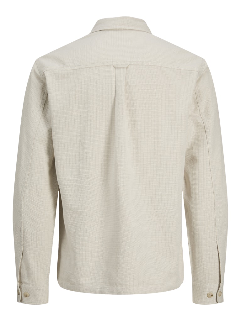 JACK JONES PREMIUM Rayle Linen Solid Long Sleeve Shirt-Moonstruck Moonstruck close up view