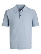 JACK JONES PREMIUM Riley Knit Short Sleeve Polo-Ashley Blue Ashley Blue detail view