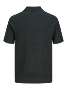 JACK & JONES Riley Knit Short Sleeve Polo in Scarab twist back view
