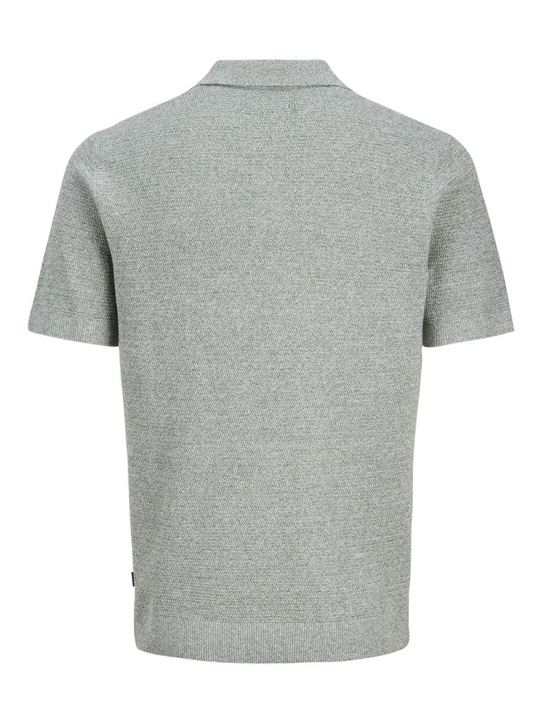 JACK & JONES Riley Knit Short Sleeve Polo in Laurel Wreath twist back view