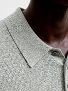 JACK & JONES Riley Knit Short Sleeve Polo in Laurel Wreath twist collar and knit texture detail