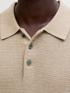 JACK JONES PREMIUM Riley Knit Short Sleeve Polo-Lemon Pepper Lemon Pepper side view