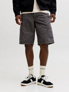 JACK & JONES Cole Matty Mid Cargo Short -Asphalt ASPHALT front view