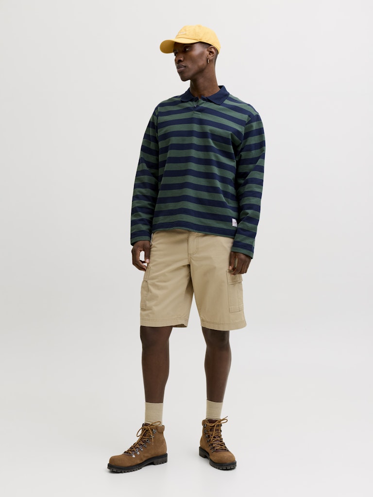 JACK & JONES Cole Matty Cargo Short Mid in Crockery full length model view
