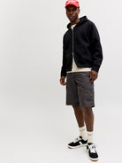 JACK & JONES Cole Matty Mid Cargo Short -Asphalt ASPHALT detail view