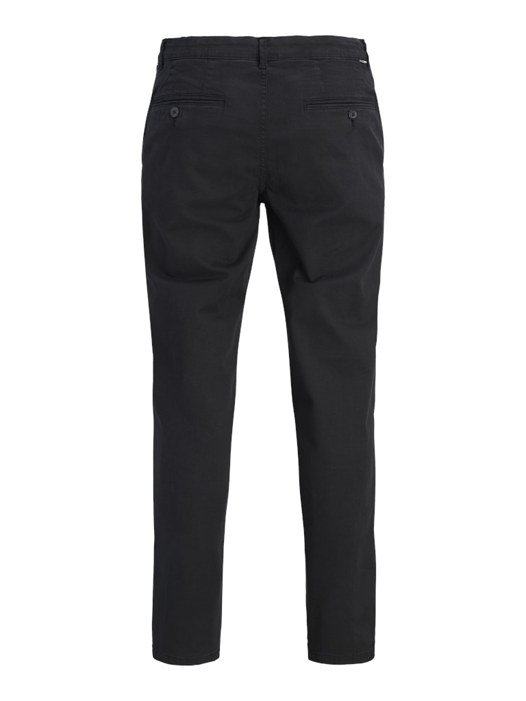 JACK & JONES Ollie Vance Chino Noos black trousers back view with buttoned pockets