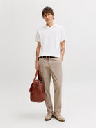 JACK & JONES Ollie Vance Relaxed Fit Chino - Lemon Pepper Lemon Pepper model front view