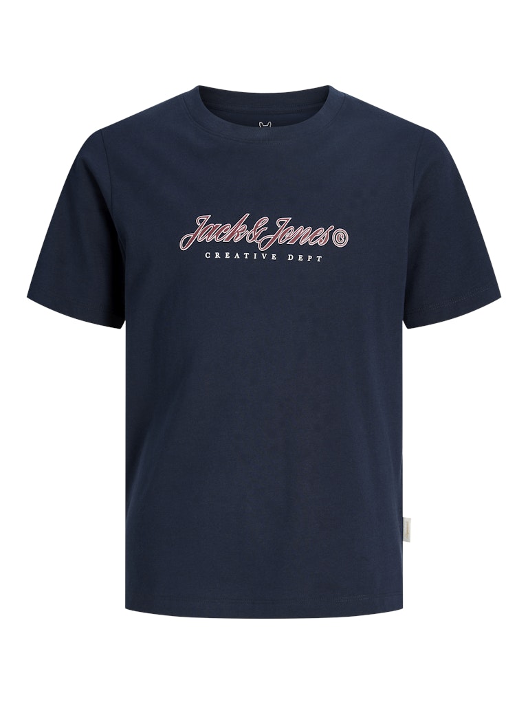 JACK JONES YOUTHS Montauk Type Front Tee Cn Jnr-Sky Captain navy t-shirt front view