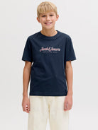 Jack Jones Youths Montauk Type Front Tee Junior-Sky Captain Sky Captain front view