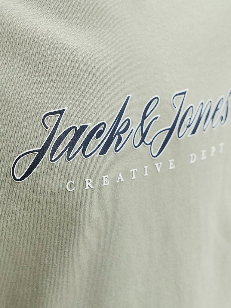 Jack Jones Youths Montauk Type Front Tee Cn Jnr Seagrass logo detail front view