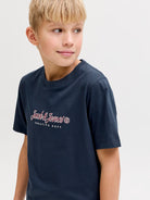 Jack Jones Youths Montauk Type Front Tee Junior-Sky Captain Sky Captain model front view