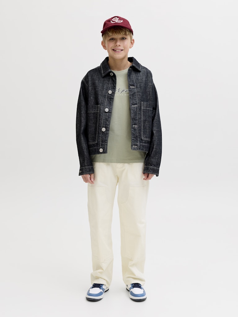 Jack Jones Youths Montauk Type Front Tee Cn Jnr Seagrass t-shirt front view