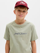 Jack Jones Youths Montauk Type Front Tee Junior-Seagrass Seagrass back view
