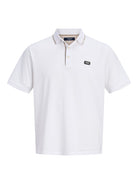 JACK JONES PREMIUM Ted short sleeve white polo Bright White front view