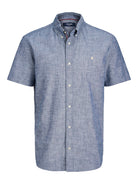 JACK JONES PREMIUM Summer Linen Shield Short Sleeve Faded Denim Shirt Faded Denim alternate view