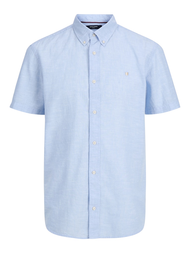 JACK JONES PREMIUM Summer Linen Shield Short Sleeve Dutch Canal Shirt Dutch Canal side view