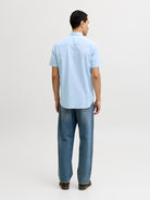 JACK JONES PREMIUM Summer Linen Shield Short Sleeve Dutch Canal Shirt Dutch Canal back view