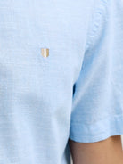 JACK JONES PREMIUM Summer Linen Shield Short Sleeve Dutch Canal Shirt Dutch Canal flat front view