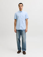 JACK JONES PREMIUM Summer Linen Shield Short Sleeve Dutch Canal Shirt Dutch Canal detail view