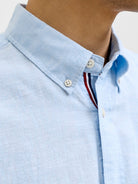 JACK JONES PREMIUM Summer Linen Shield Short Sleeve Dutch Canal Shirt Dutch Canal alternate view