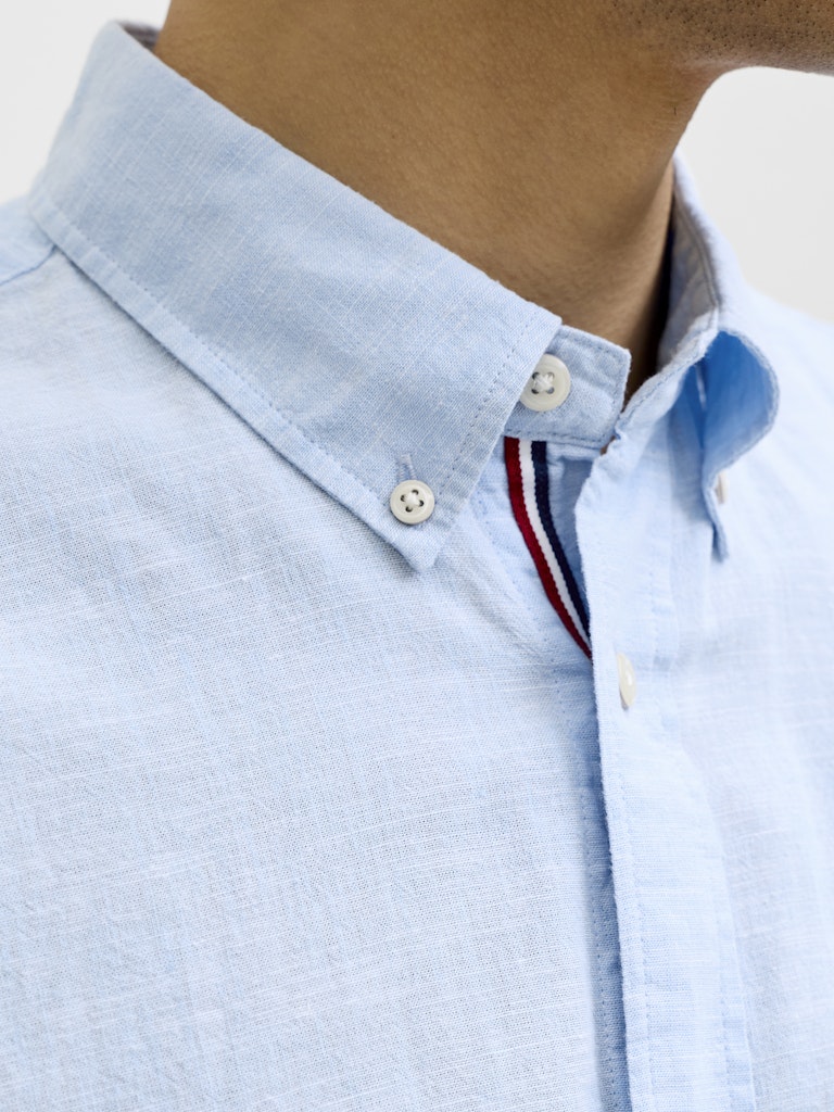 JACK JONES PREMIUM Summer Linen Shield Short Sleeve Dutch Canal Shirt Dutch Canal alternate view