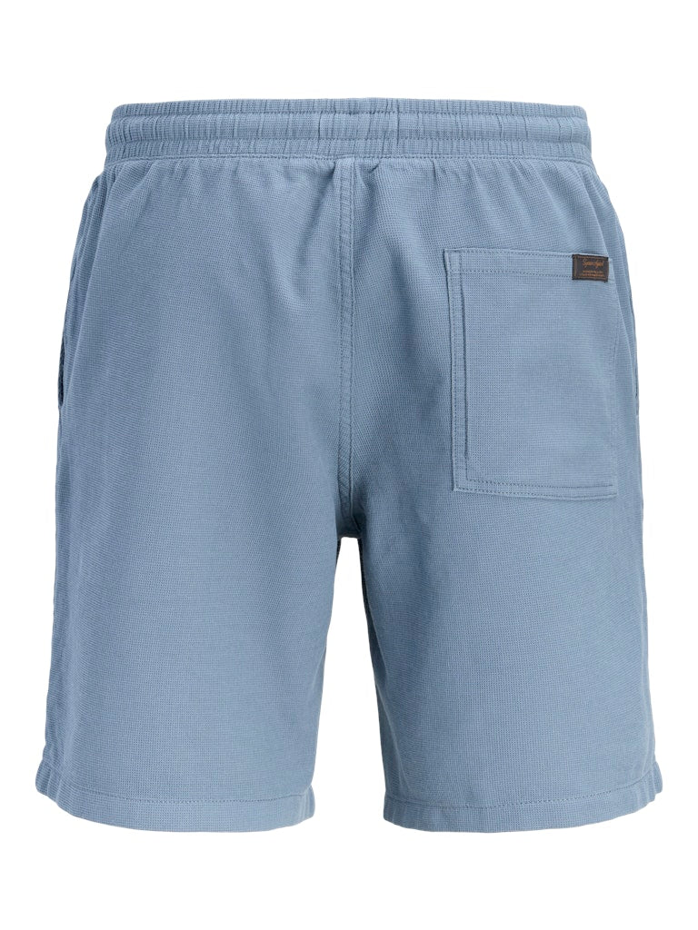 JACK & JONES Jaiden Waffle Resort Short in Blue Mirage back view