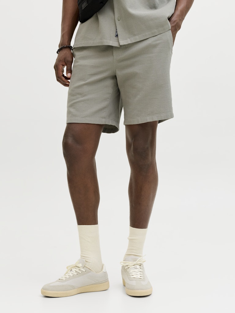 JACK & JONES Jaiden Waffle Resort Short in Vetiver front model view