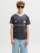 Jack Jones Youths Eterna Football Junior Boys Asphalt Polo Asphalt front view