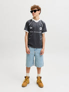 Jack Jones Youths Eterna Football Junior Boys Asphalt Polo Asphalt detail view