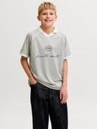 Jack Jones Youths Eterna Football Junior Boys Vapor Blue Polo Vapor Blue front view