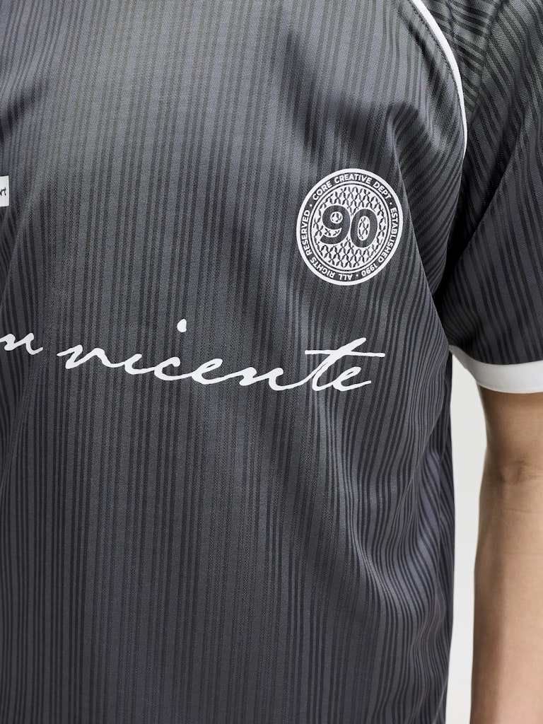 Jack Jones Youths Eterna Football Junior Boys Asphalt Polo Asphalt flat front view