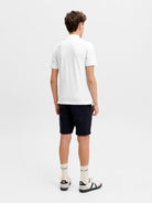Jack Jones Youths Weston Short Sleeve Junior Bright White Polo Bright White back view