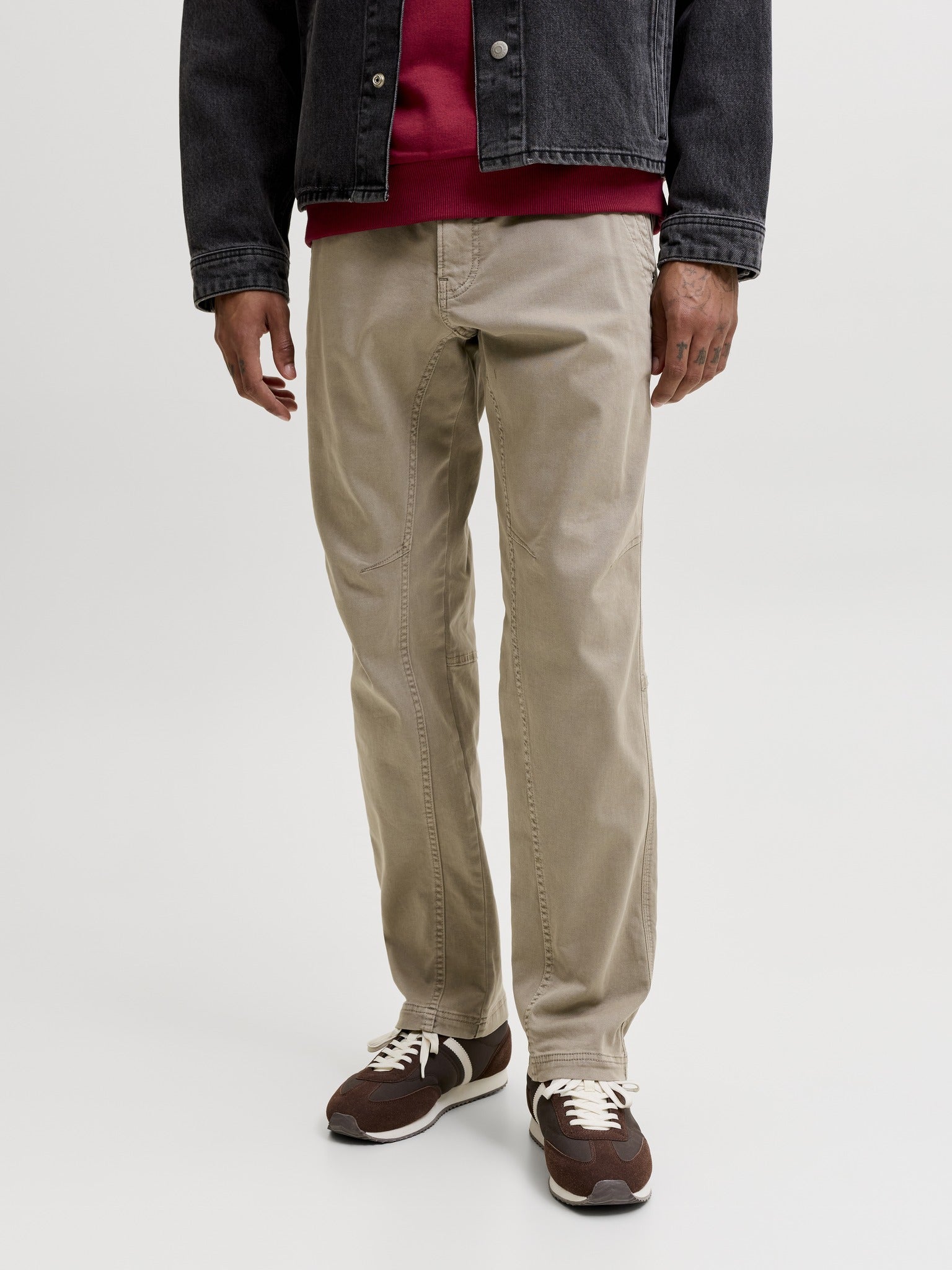 JACK & JONES Kane Dover Jogger in Crockery full length model view
