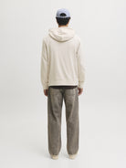 JACK & JONES Archive Graphic Sweat Hoodie in Moonbeam back model view