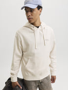 JACK & JONES Archive Graphic Sweat Hoodie in Moonbeam angled model view