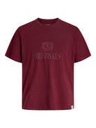 JACK & JONES Frederiksberg Monogram Crew Neck Tee in Chocolate truffle front view