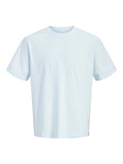 JACK & JONES Frederiksberg Monogram Crew Neck Tee in Ice Water front view