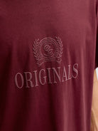 JACK & JONES Frederiksberg Monogram Crew Neck Tee in Chocolate truffle logo print detail
