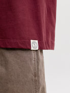 JACK & JONES Frederiksberg Monogram Crew Neck Tee in Chocolate truffle hem label detail