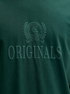 JACK & JONES Frederiksberg Monogram Crew Neck Tee in Pine Grove embossed logo detail